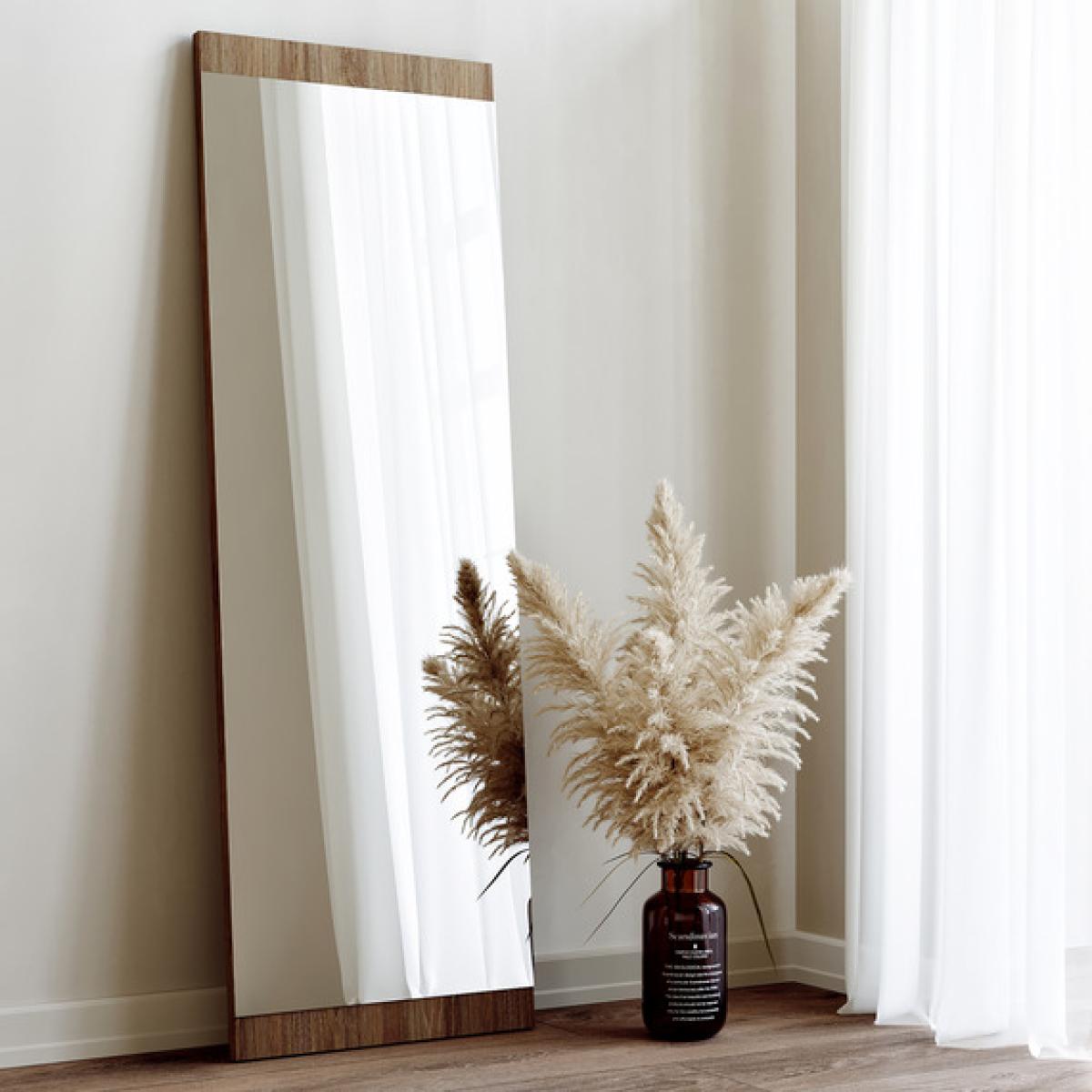 Full Length Decorative Basic Mirror - Walnut