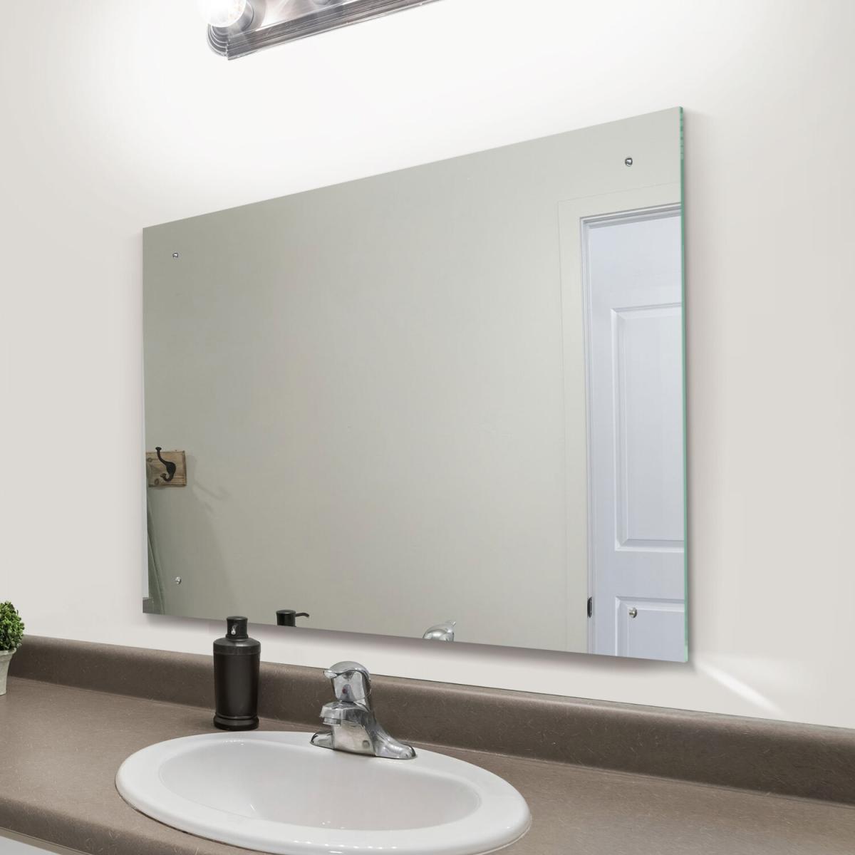 MirrorOutlet 4mm Sheet Mirror Glass Polished Edges - Silver