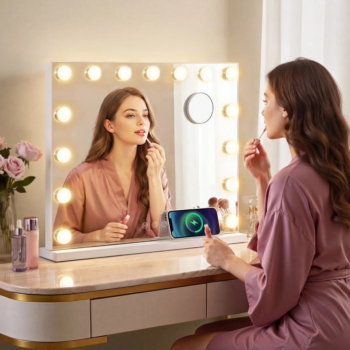 SONGMICS Vanity Mirror with LED lights - White – image 1