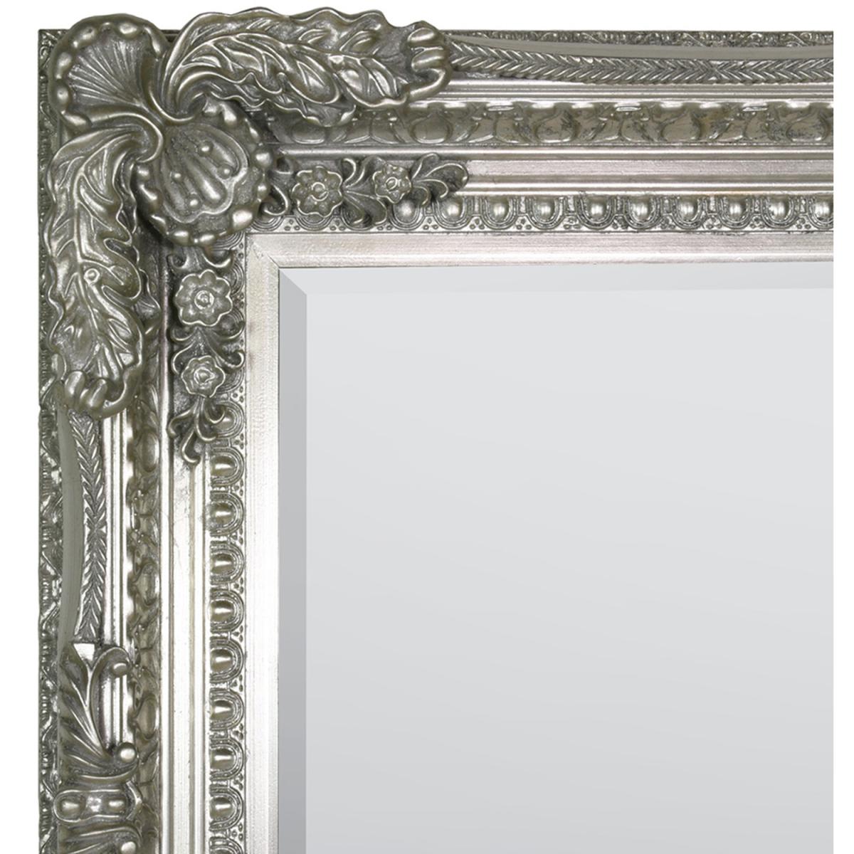 MirrorOutlet Carved Louis Silver Antique Style Dress Mirror 175 x 90cm - Grey – image 4