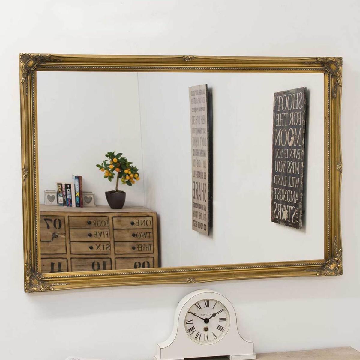 MirrorOutlet Antique Design Gold Beaded Mirror 102 x 72cm - Gold – image 2