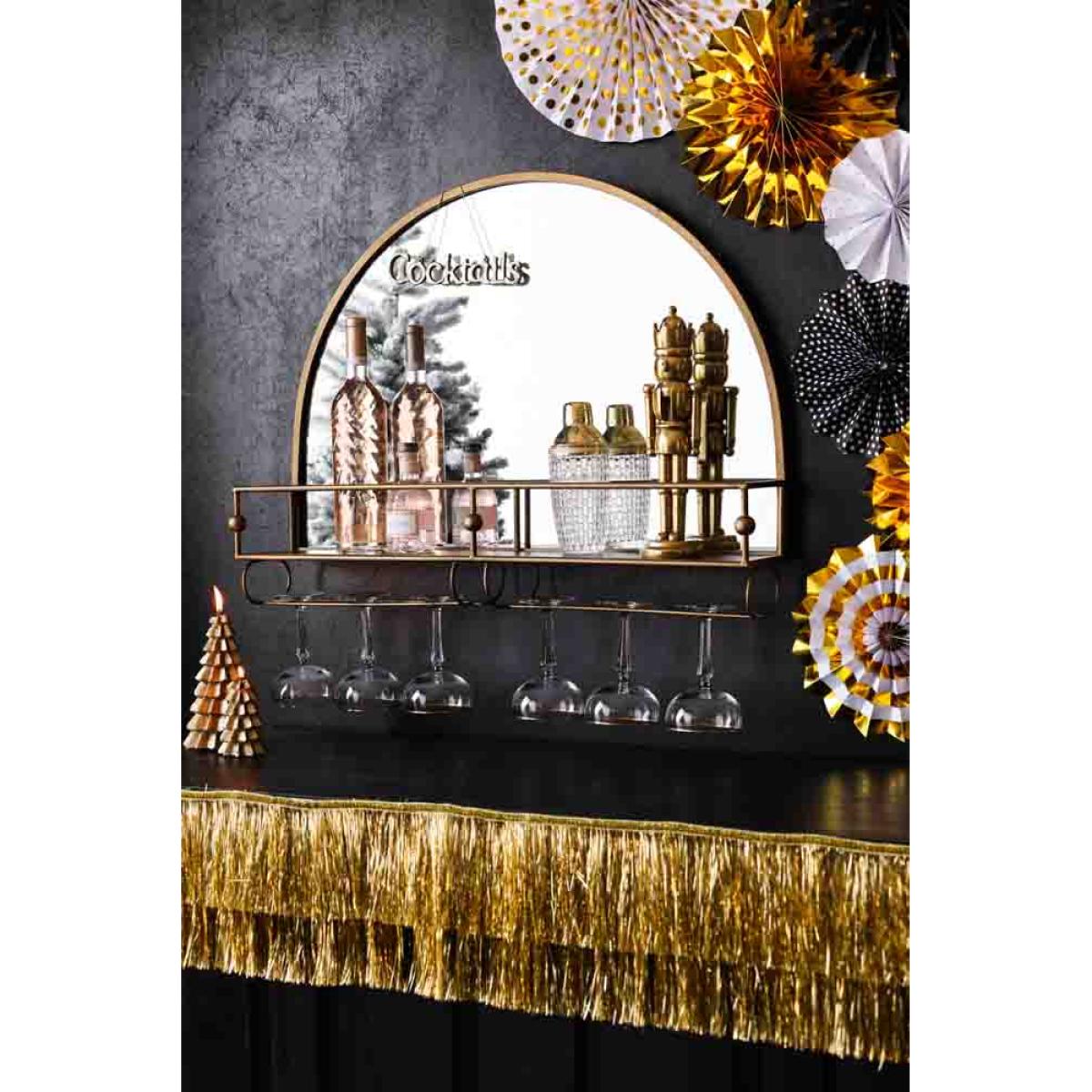 Gold Wall Mirror With Bar Shelf – image 3