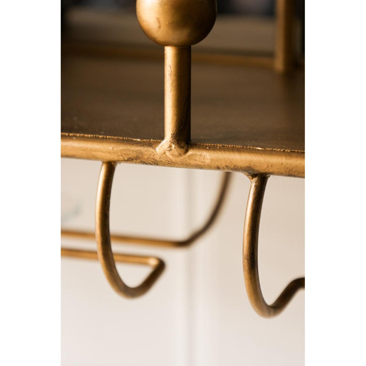 Gold Wall Mirror With Bar Shelf – image 6