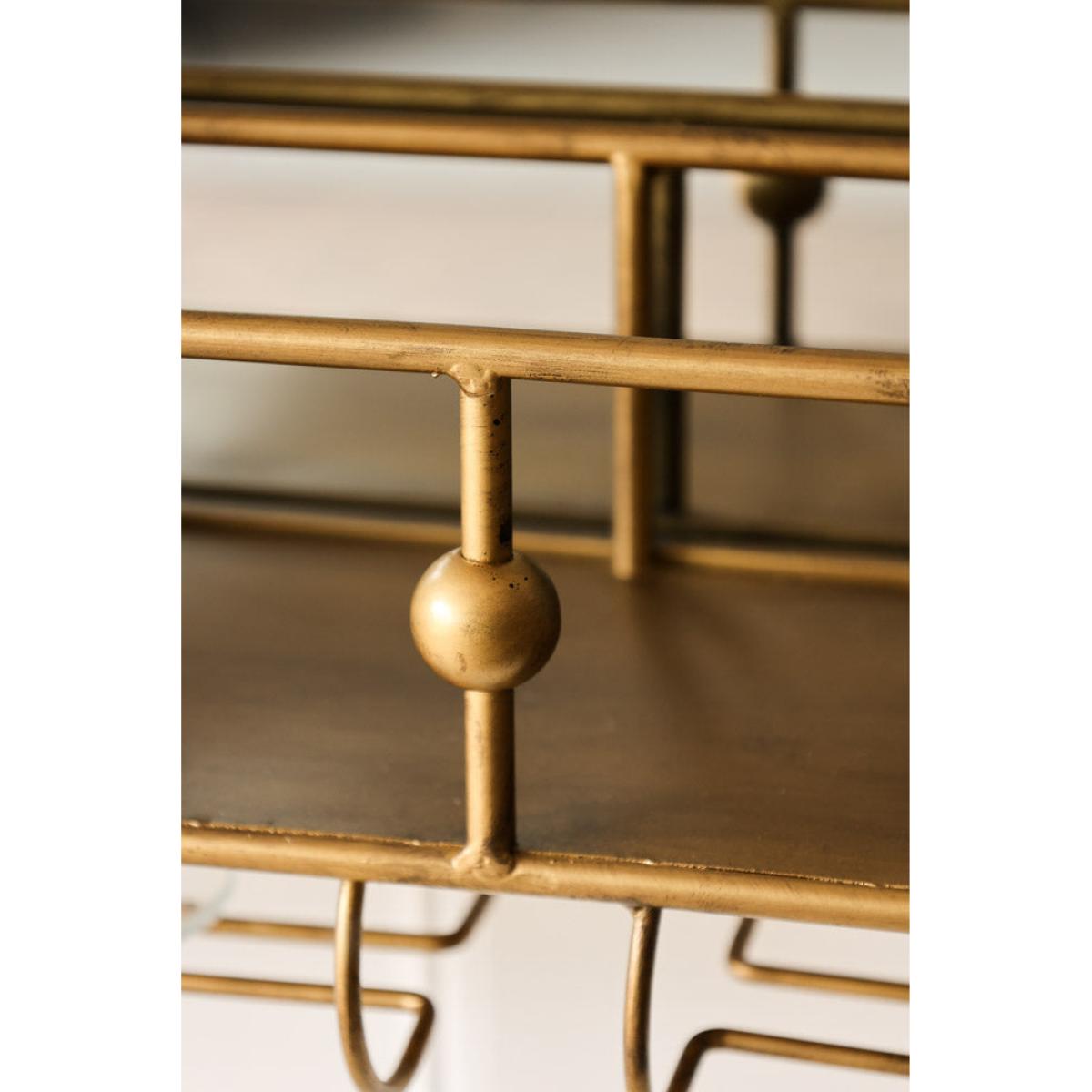 Gold Wall Mirror With Bar Shelf – image 7