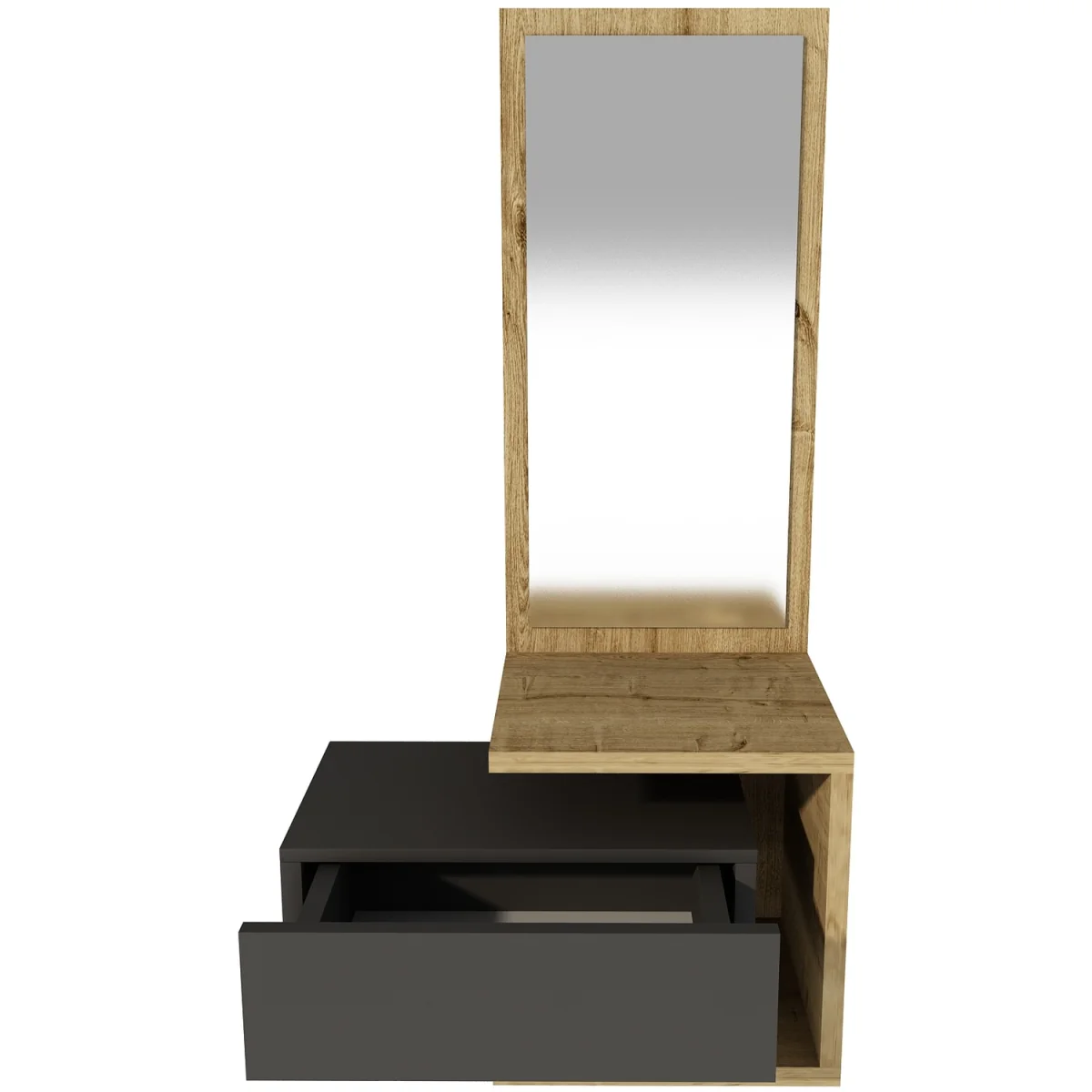 Riveno Dresuar with Drawer and Mirror - Anthracite & Sapphire Oak – image 5