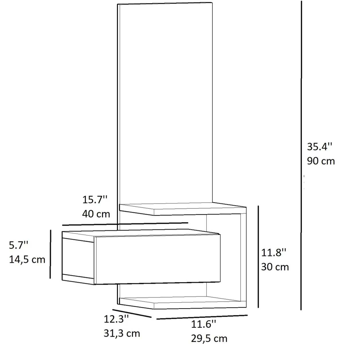 Riveno Dresuar with Drawer and Mirror - Anthracite & Sapphire Oak – image 7