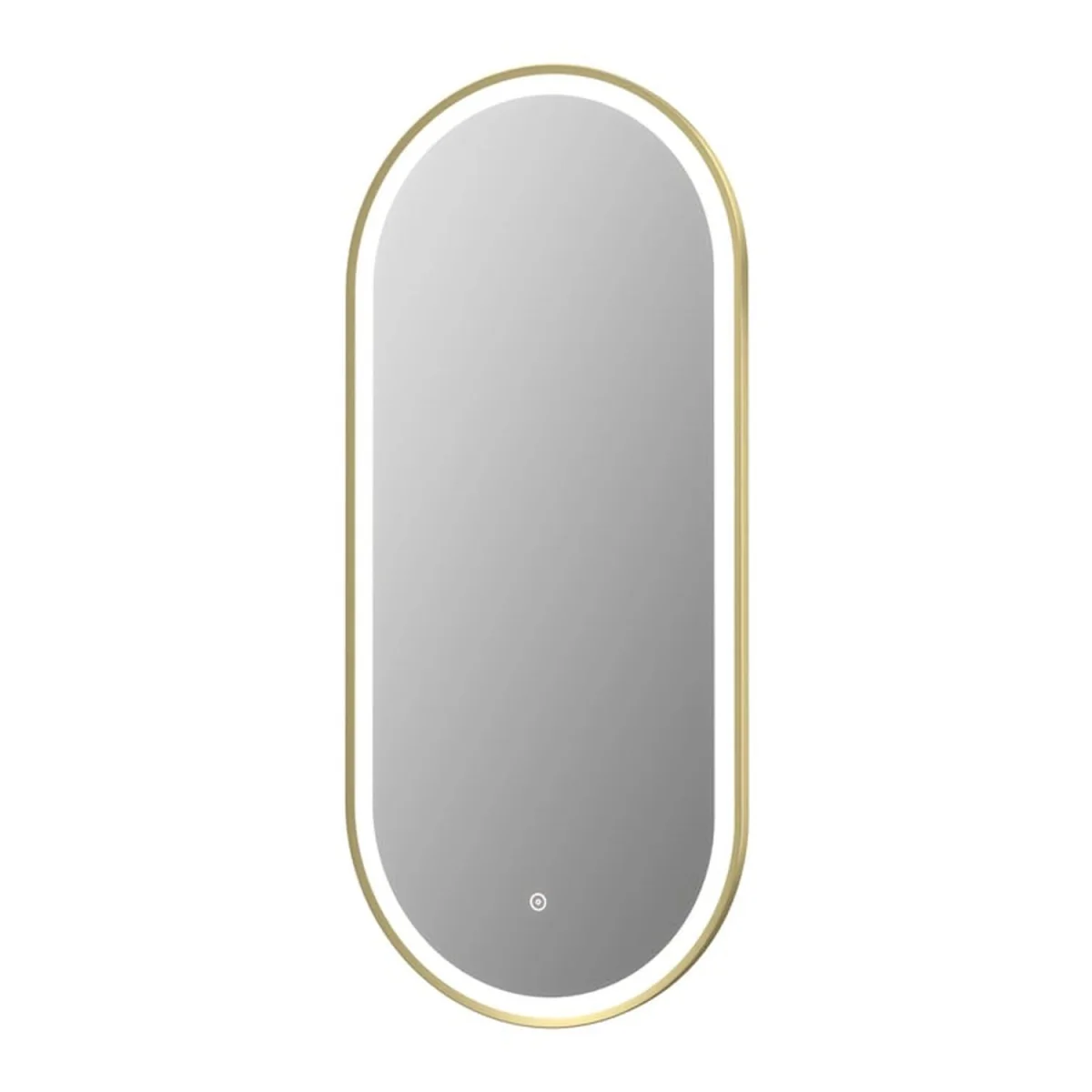 Oval LED Mirror with Demister - Brushed Brass – image 2
