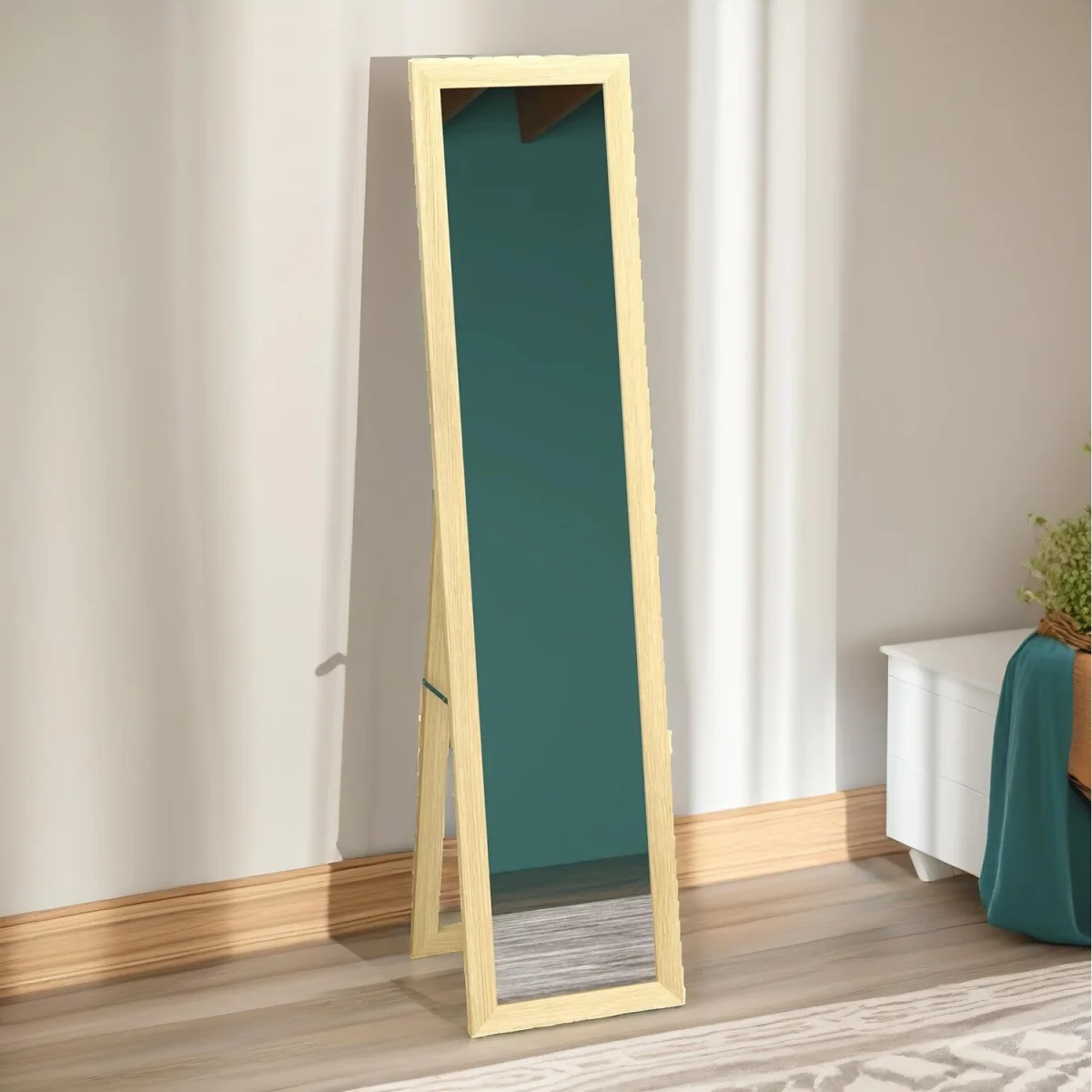 Rustic Full Length Mirror Freestanding Or Hanging - Natural Brown – image 6