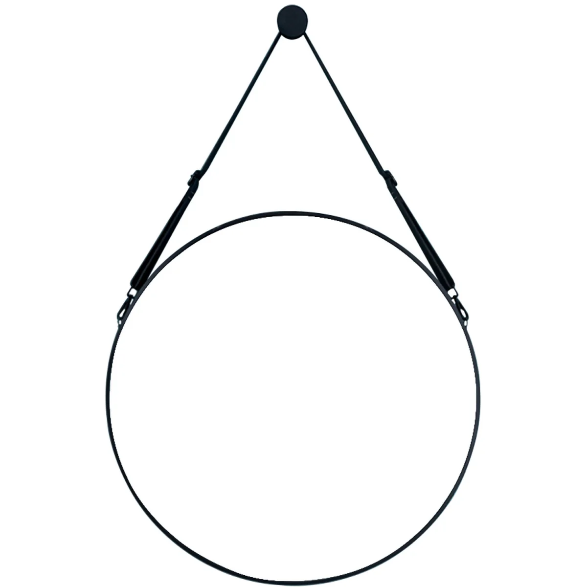 Nordic Round Wall Mirror with Adjustable PU Strap - Black – image 2