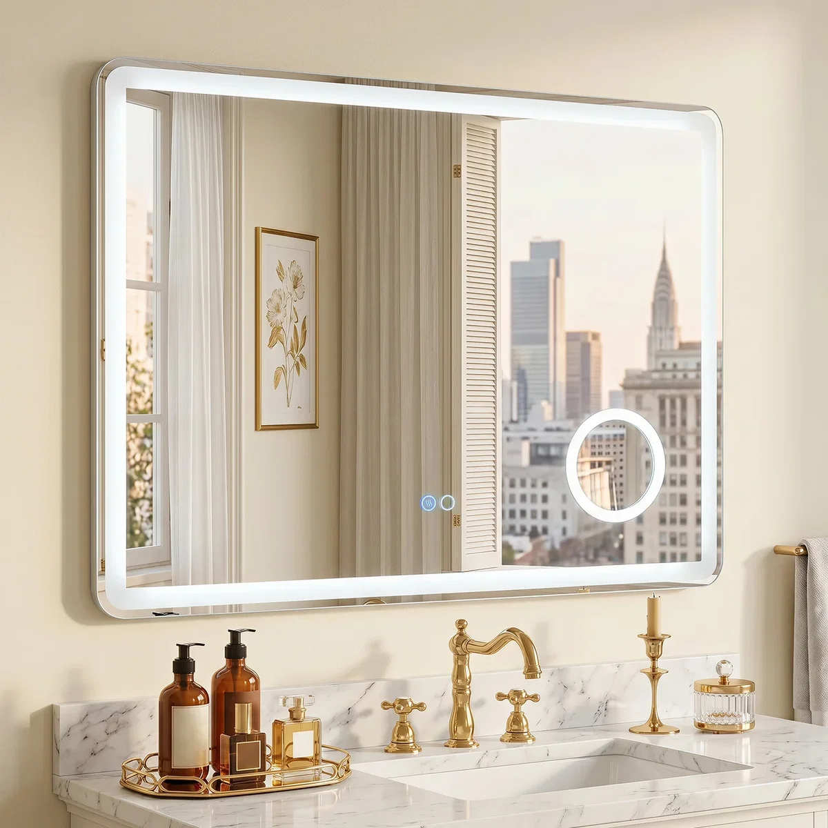 Wall Mount Vanity Mirror - Silver – image 1