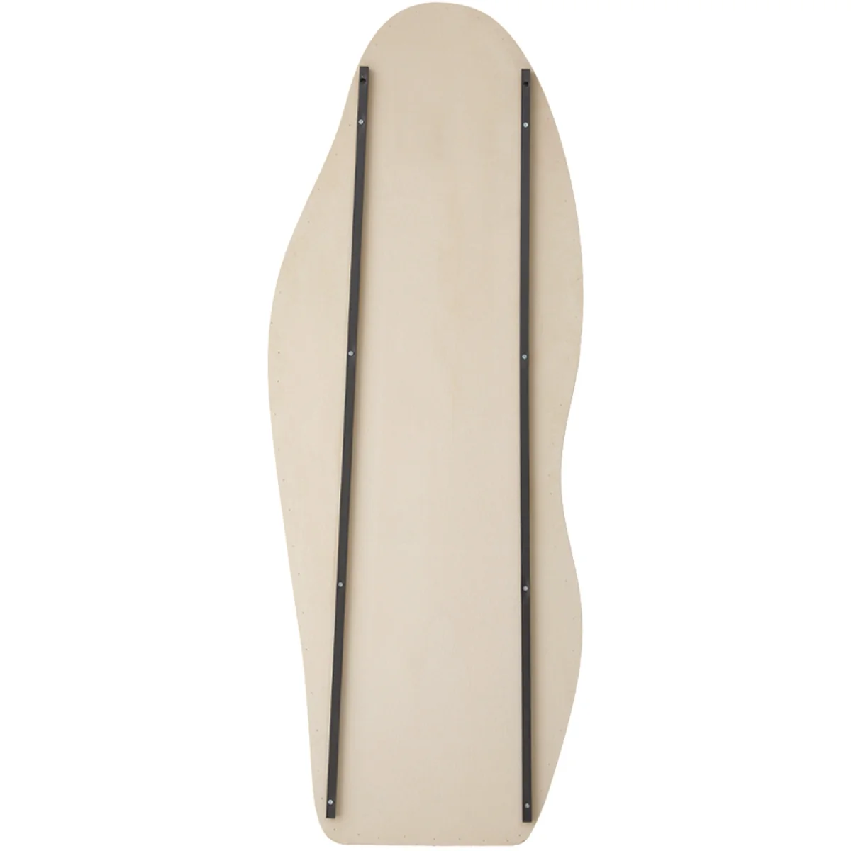 Irregular Wavy Full-Length Floor Mirror with Soft Fleece Frame - Khaki – image 2