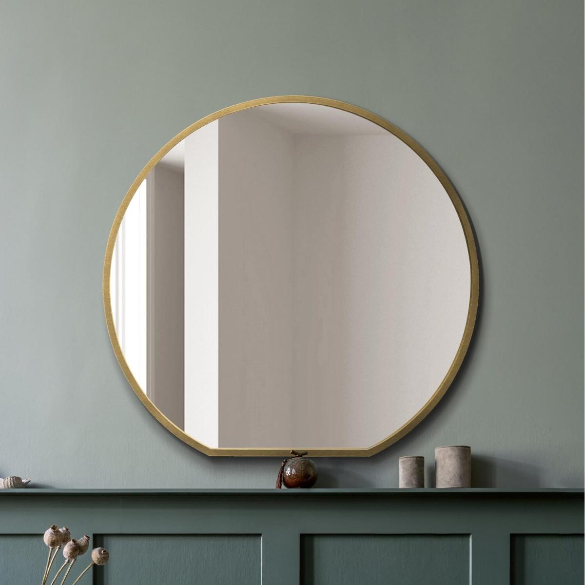 The Circulus Gold Flat Bottom Circular Wall Mirror - Gold / 126cm