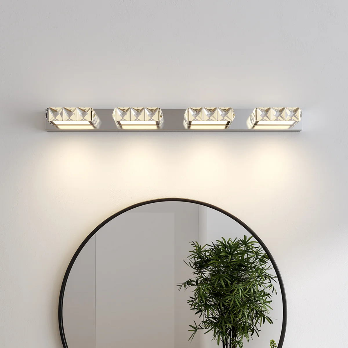 Crystal 4 Lights Mirror Vanity Light Living Room Bedroom - Chrome – image 9