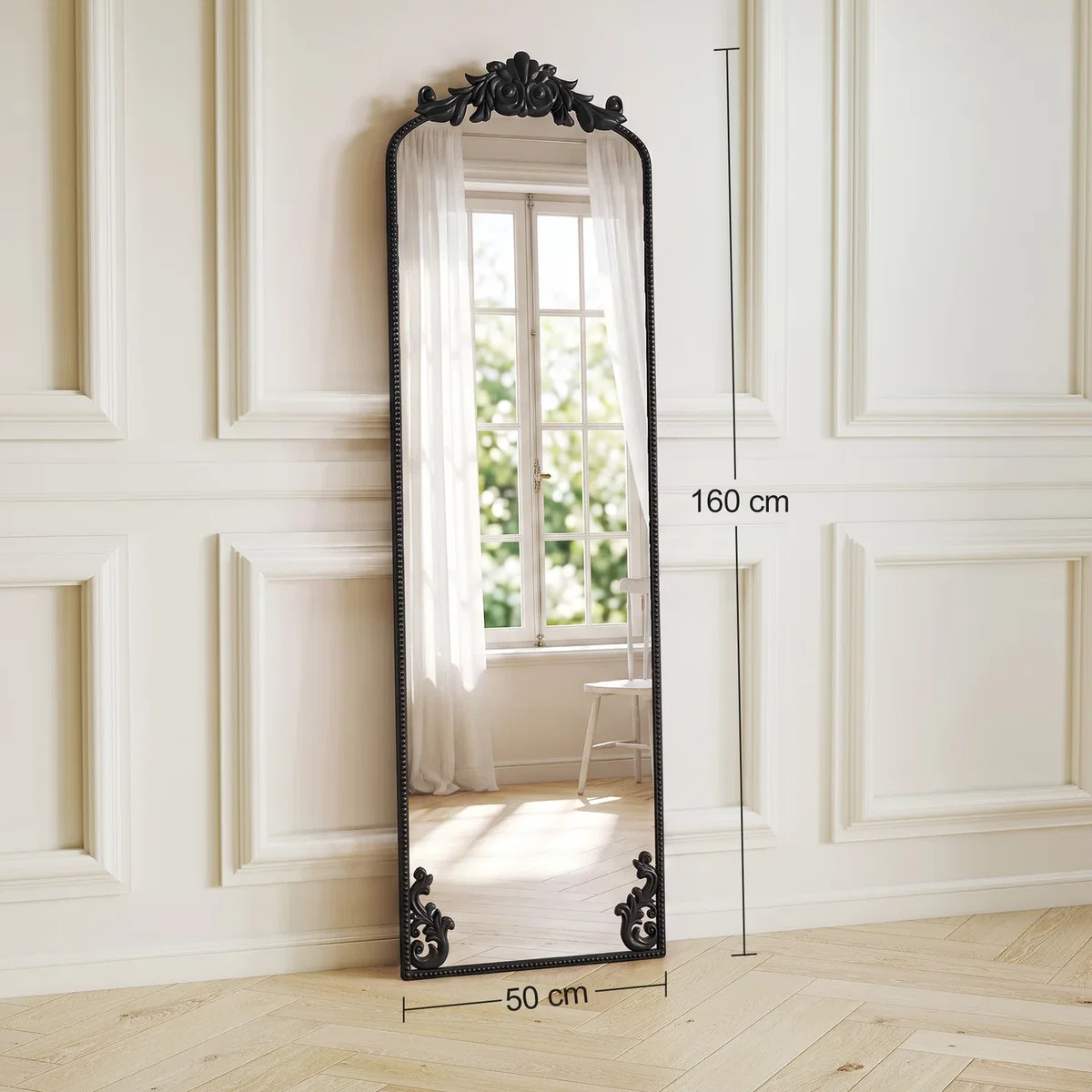 HOMCOM 50 x 160 cm Full Length Mirror with Metal Frame - Black – image 3