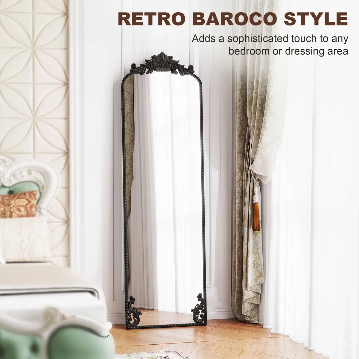 HOMCOM 50 x 160 cm Full Length Mirror with Metal Frame - Black – image 5