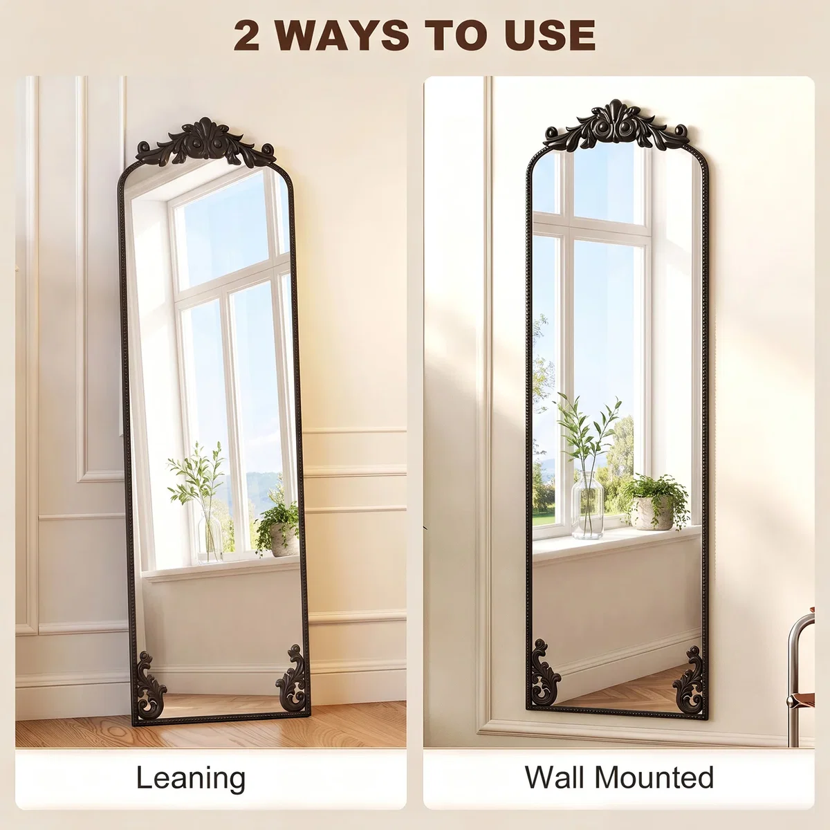 HOMCOM 50 x 160 cm Full Length Mirror with Metal Frame - Black – image 6