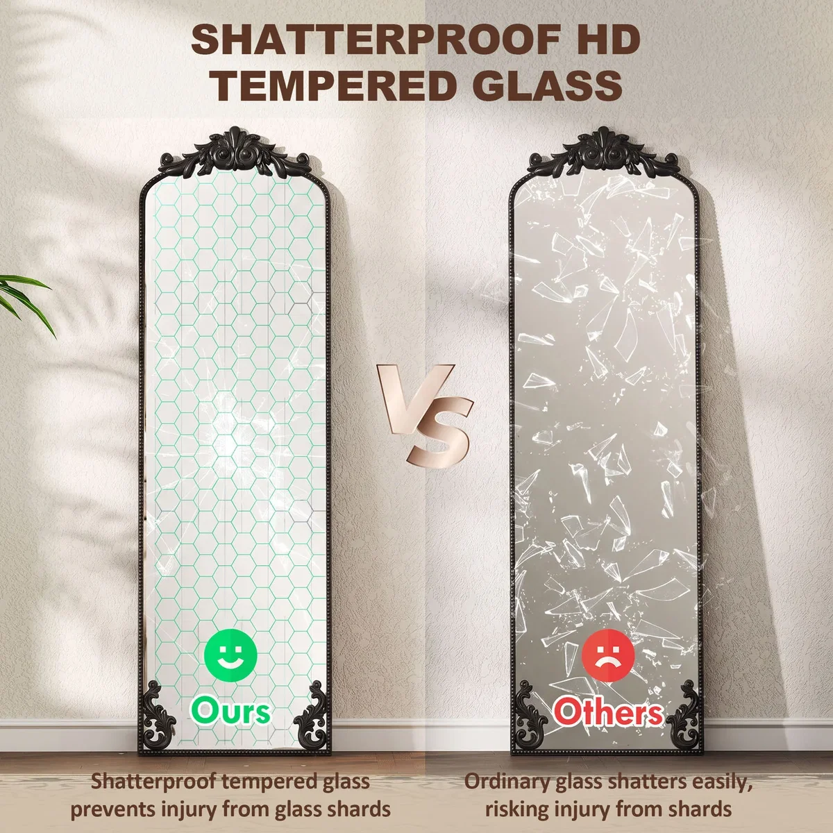 HOMCOM 50 x 160 cm Full Length Mirror with Metal Frame - Black – image 7