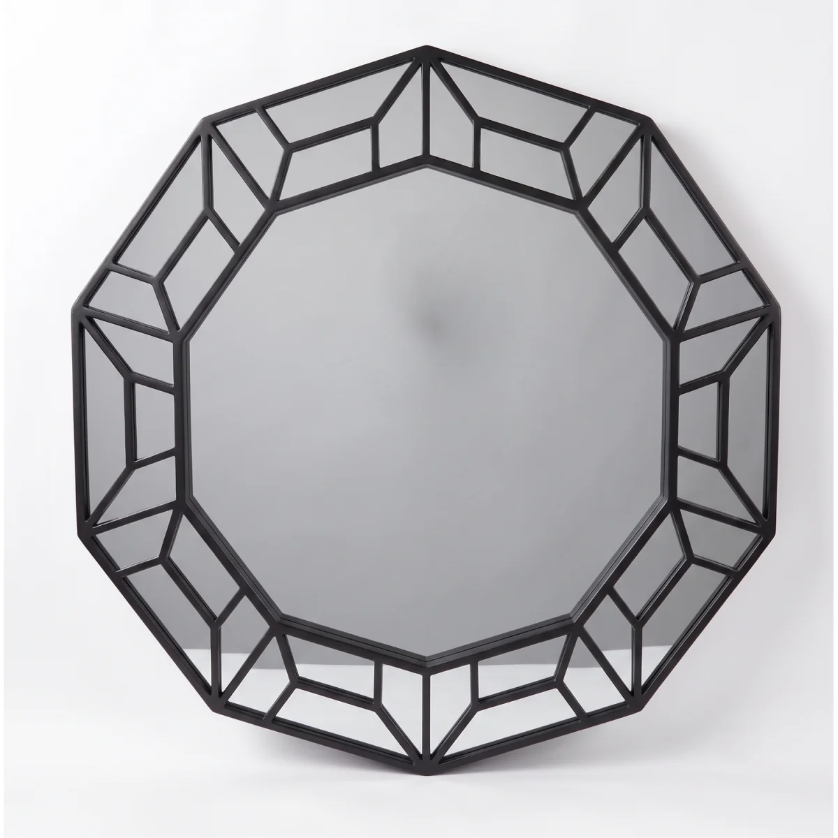 Decagonal Wall Mirror Black Plastic Geometric Frame 61x57x2Cm - Blacky – image 3