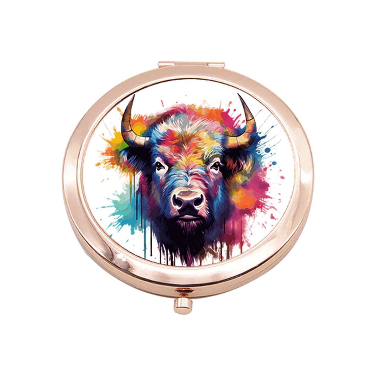 Bison Rose Gold Compact Mirror - Rose Gold