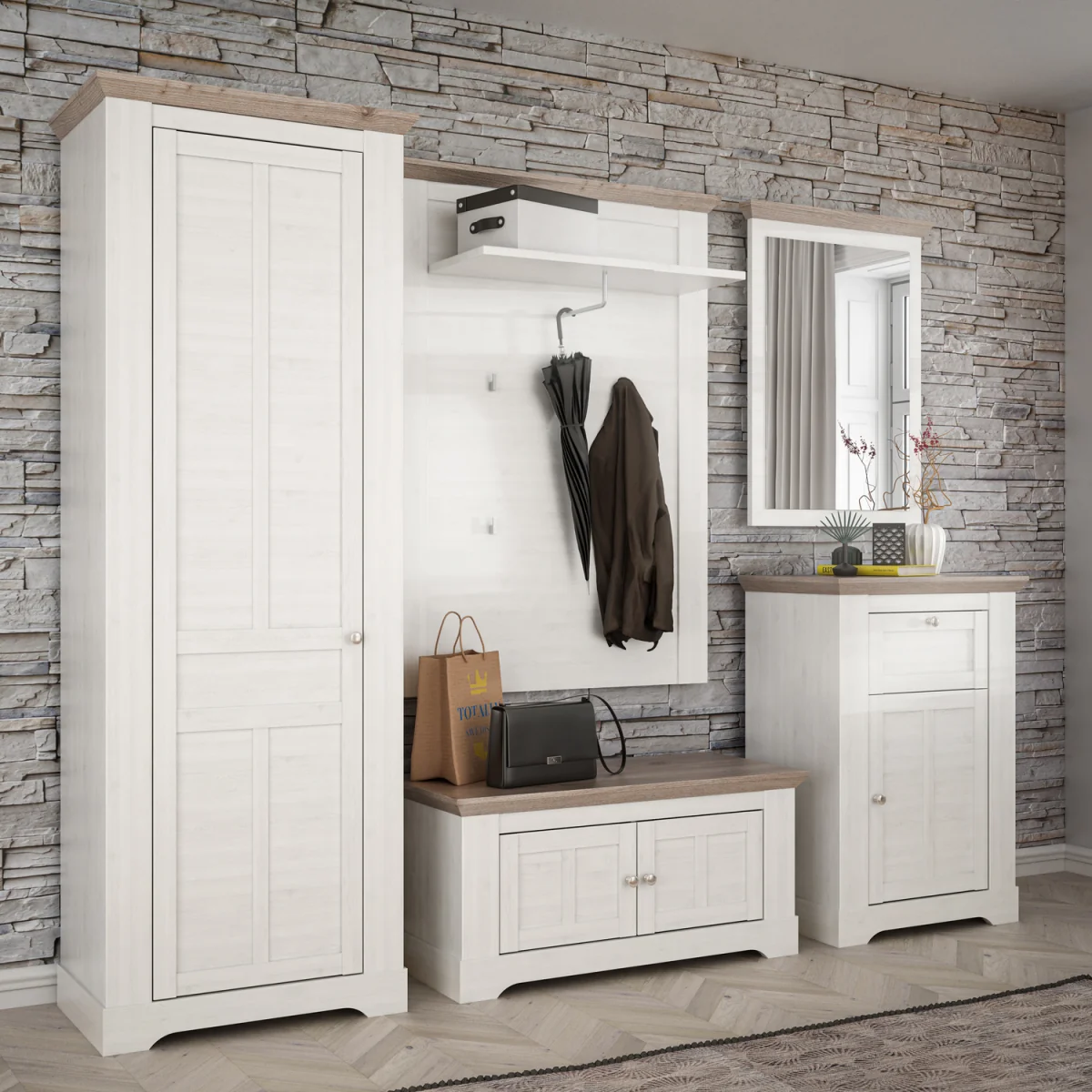 Illopa Mirror in Oak Nelson/Snowy Oak - Oak Nelson & Snowy Oak – image 3