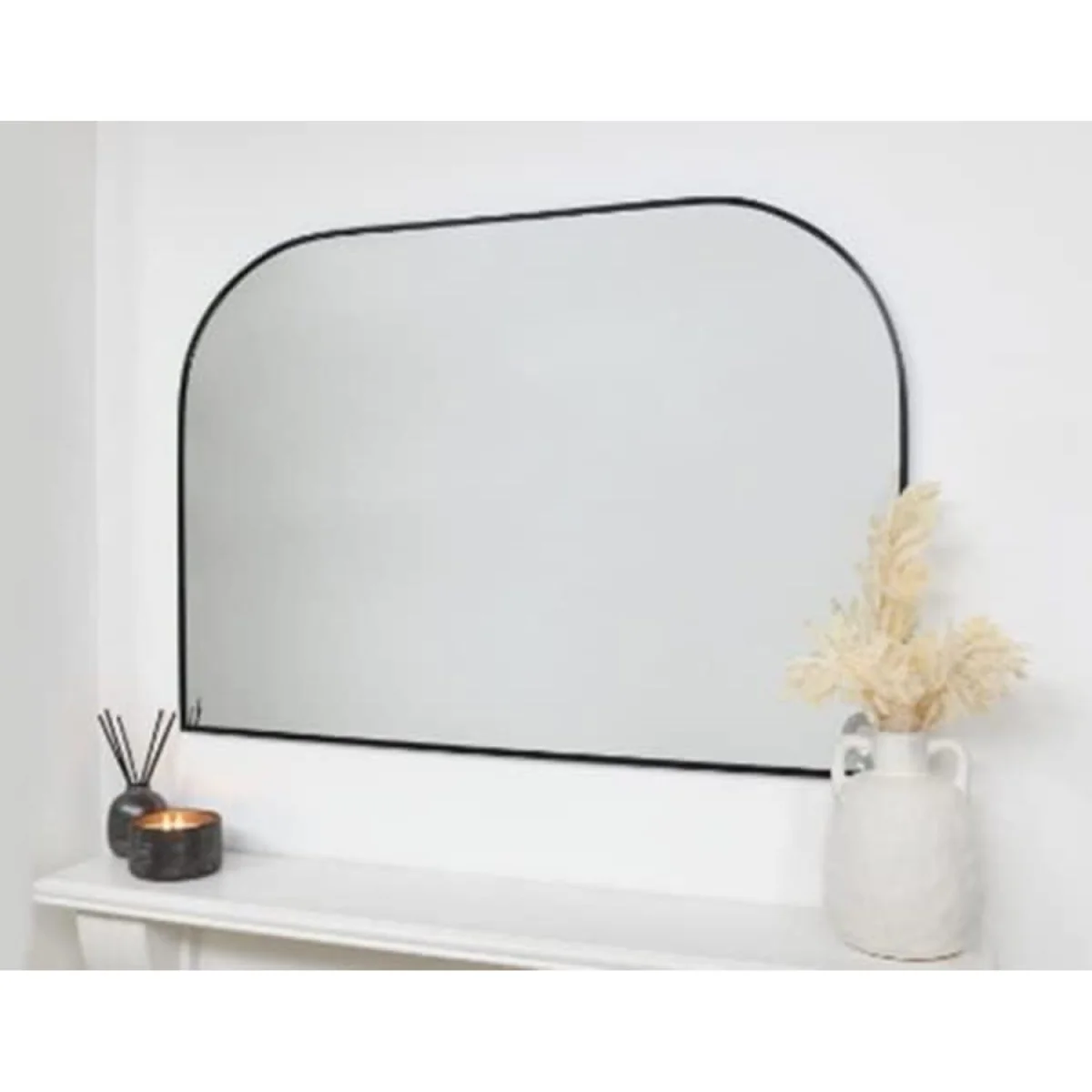 Black Arch Over Mantle Aluminium Mirror 100 X 70 X 2.5 Cm - Blacky – image 2