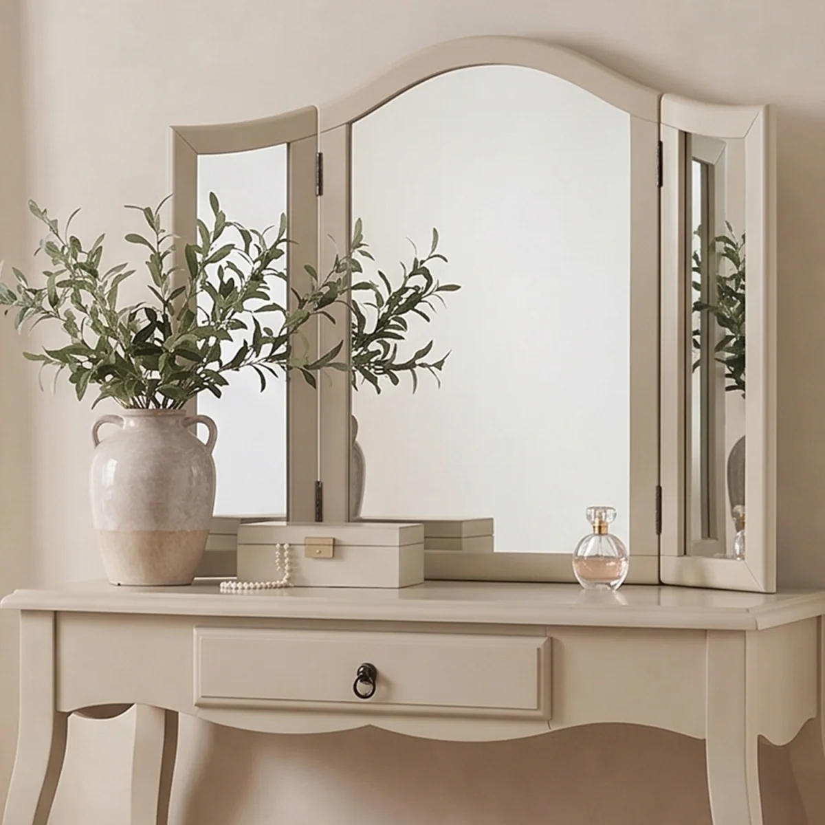 Romance Dressing Table Mirror 3-Way - Antique White – image 2