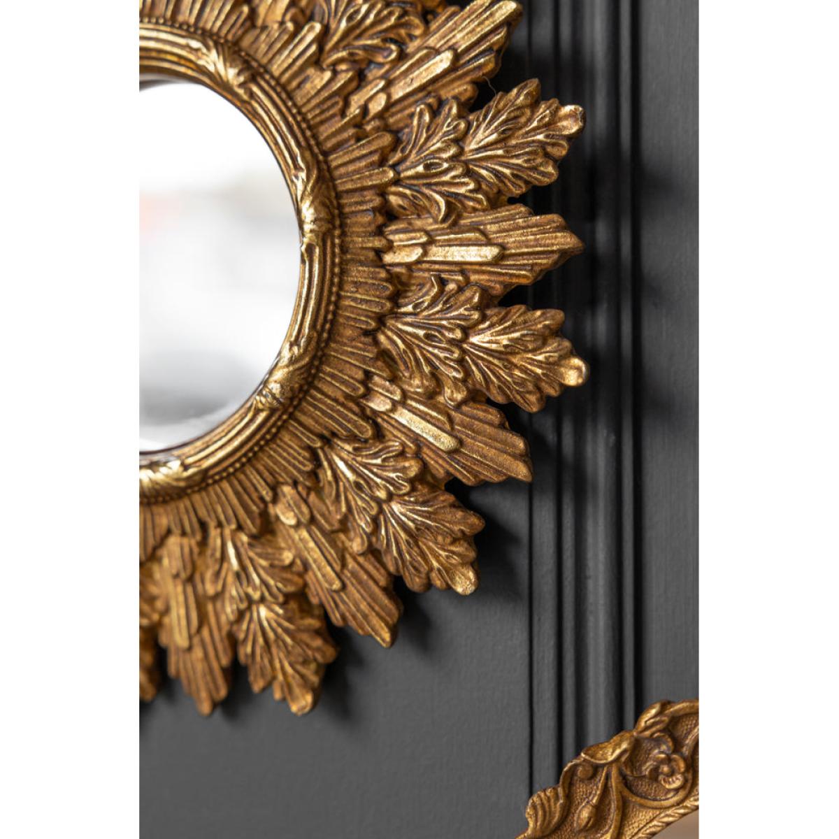 Antique Gold Ornate Leaf Small Mirror – image 2