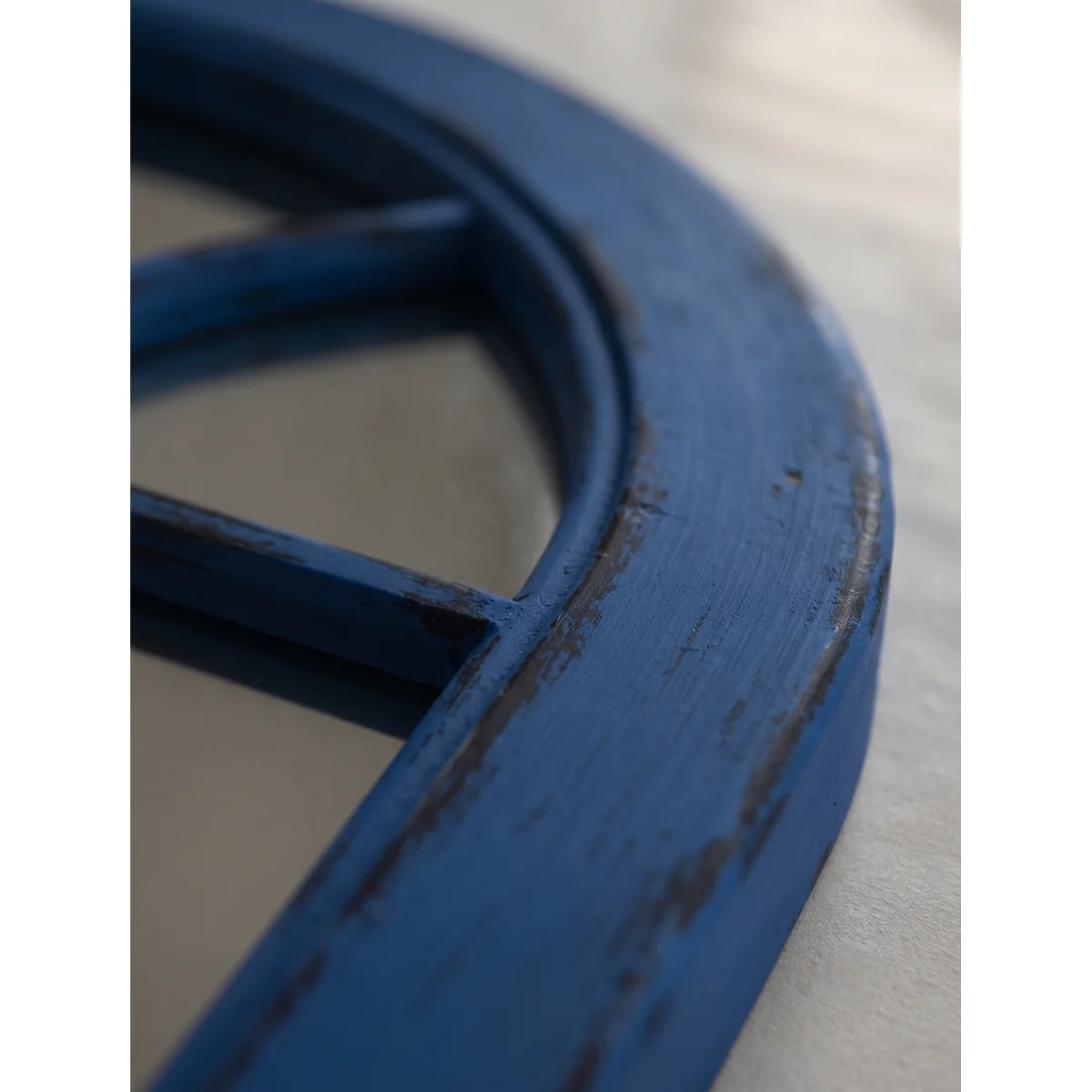 Arc Window Mirror Blue Rustic Frame 69x34Cm - Blue – image 2