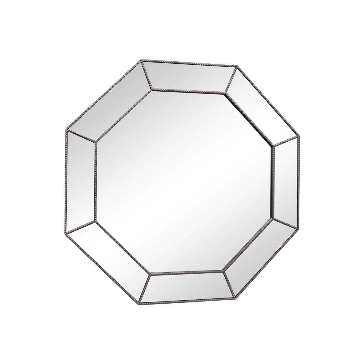 Large Silver Hexagonal Mirror, 61cm