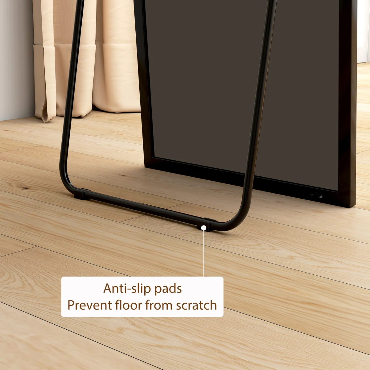 HOMCOM Full Length Floor Standing or Wall Mount Dressing Mirror - Black – image 5