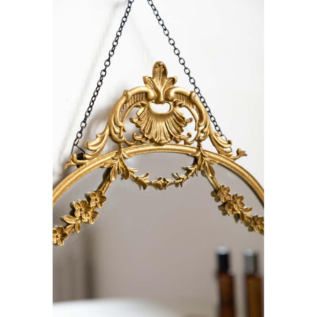 Small Pretty Gold Hanging Mirror – image 2