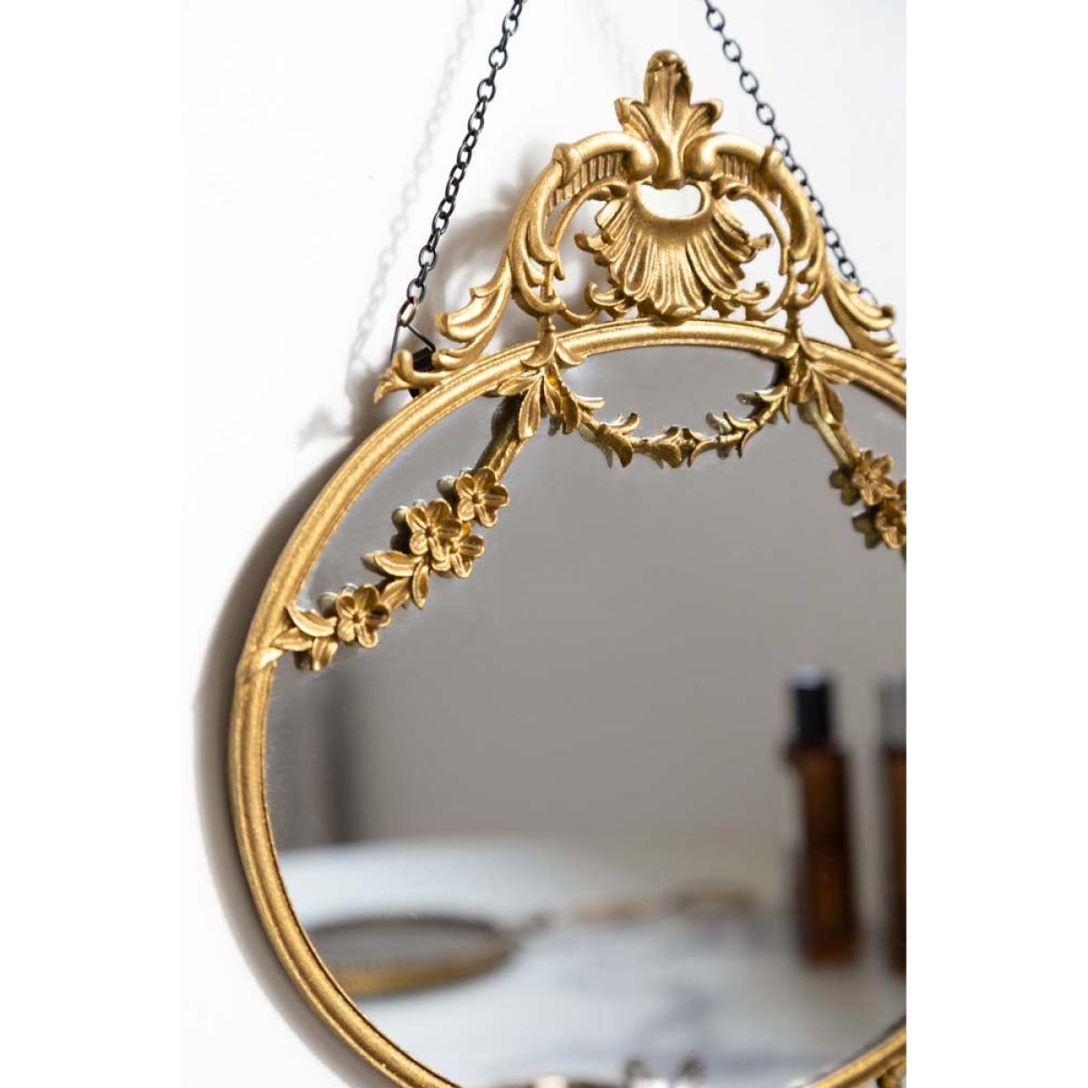 Small Pretty Gold Hanging Mirror – image 3