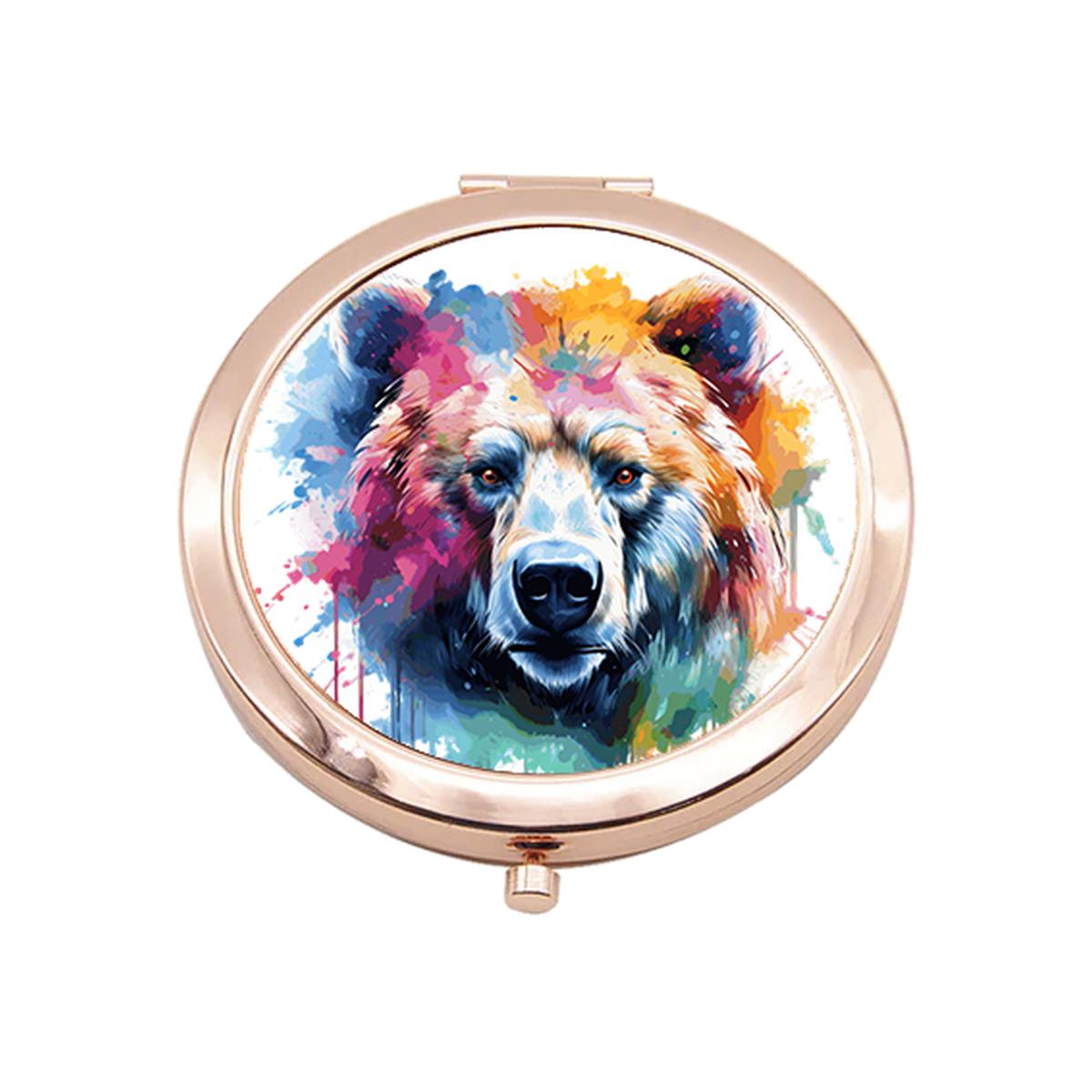 Bear Rose Gold Compact Mirror - Rose Gold