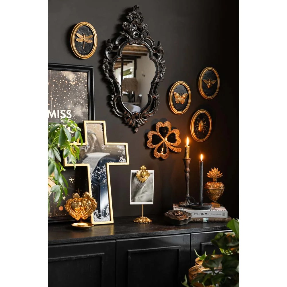 Antique-Style Gold Cross Wall Mirror – image 2