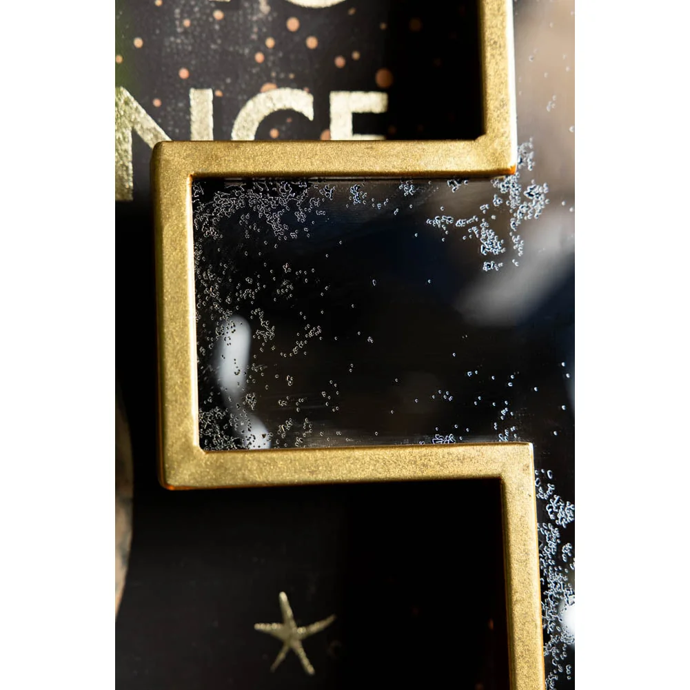 Antique-Style Gold Cross Wall Mirror – image 3