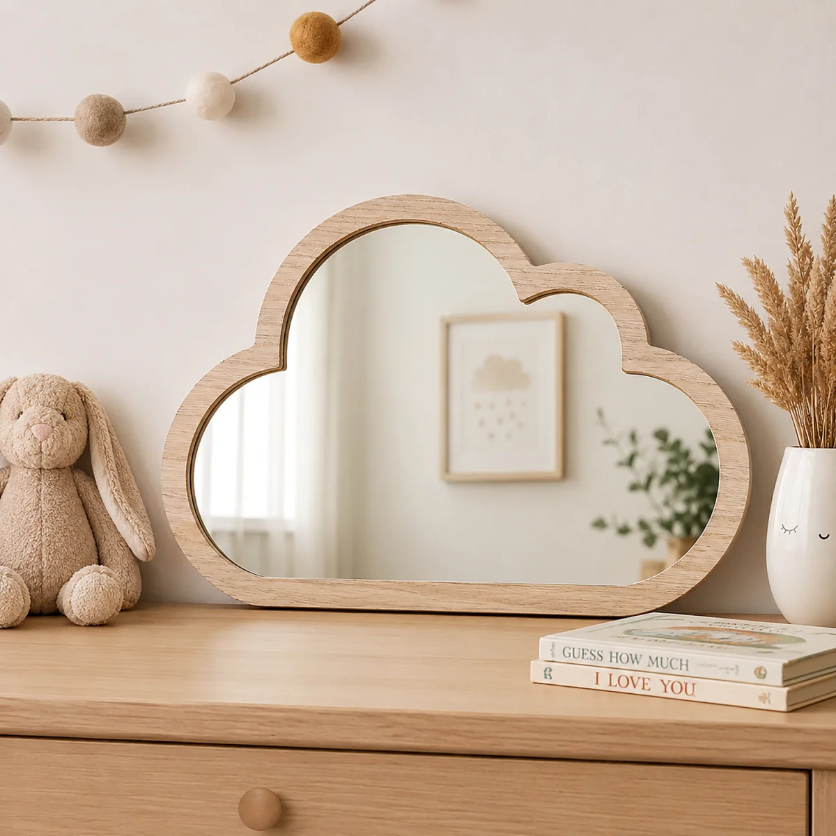 Wooden Baby Cloud Shape Mirror - Wooden – image 2