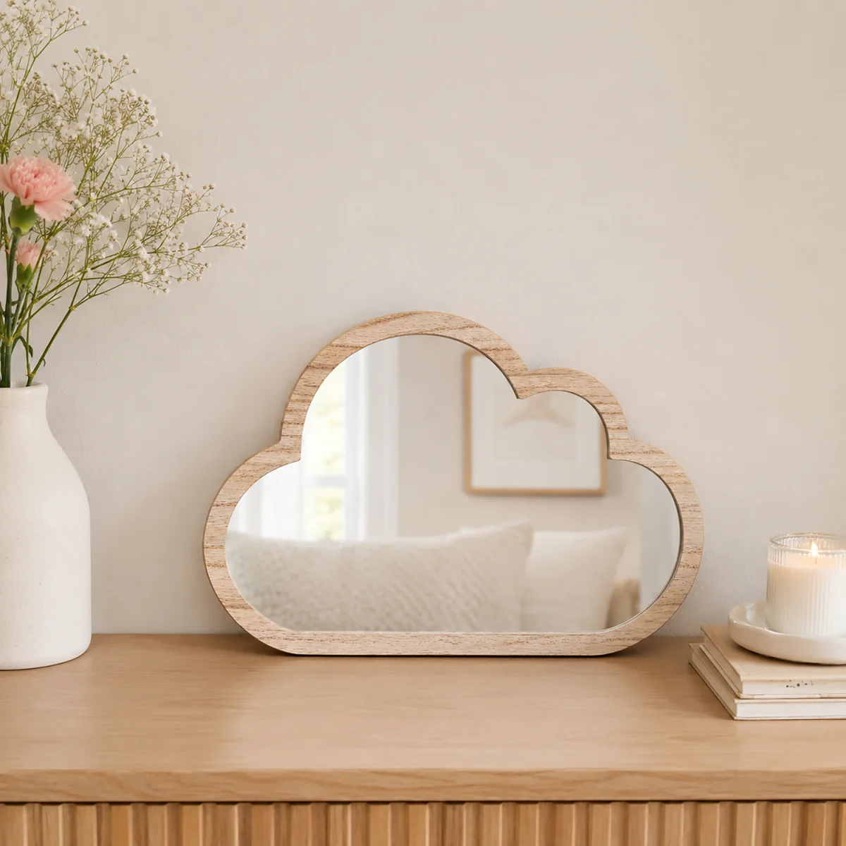 Wooden Baby Cloud Shape Mirror - Wooden – image 4