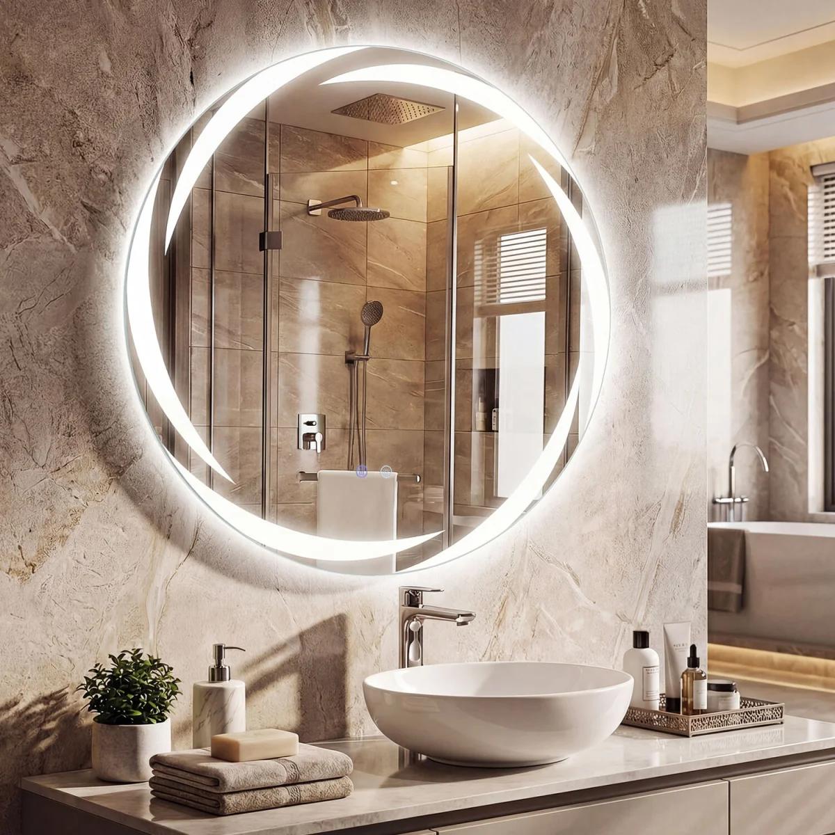 Explosion-proof Tempered Glass Wall Mirror - Silver – image 3
