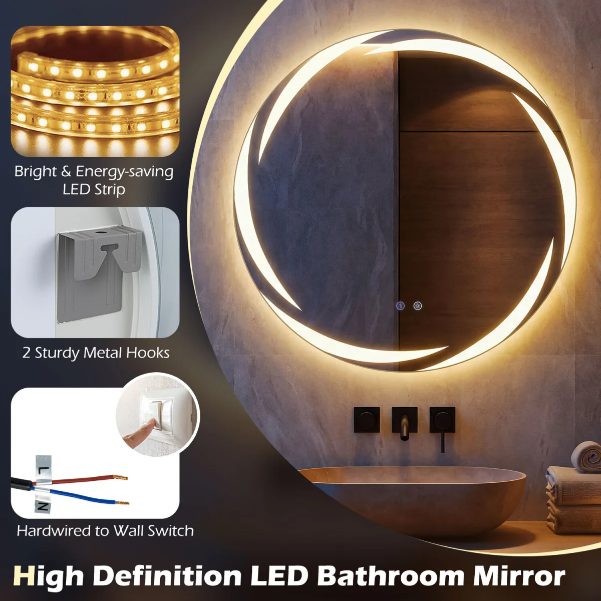 Explosion-proof Tempered Glass Wall Mirror - Silver – image 6