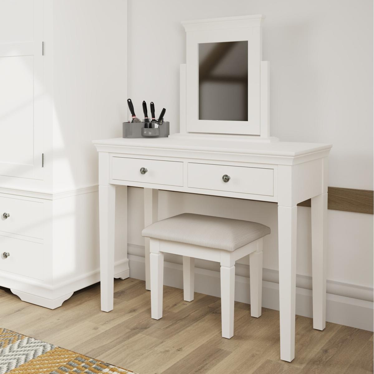 Swanley Adjustable Freestanding Dressing Table Mirror - White