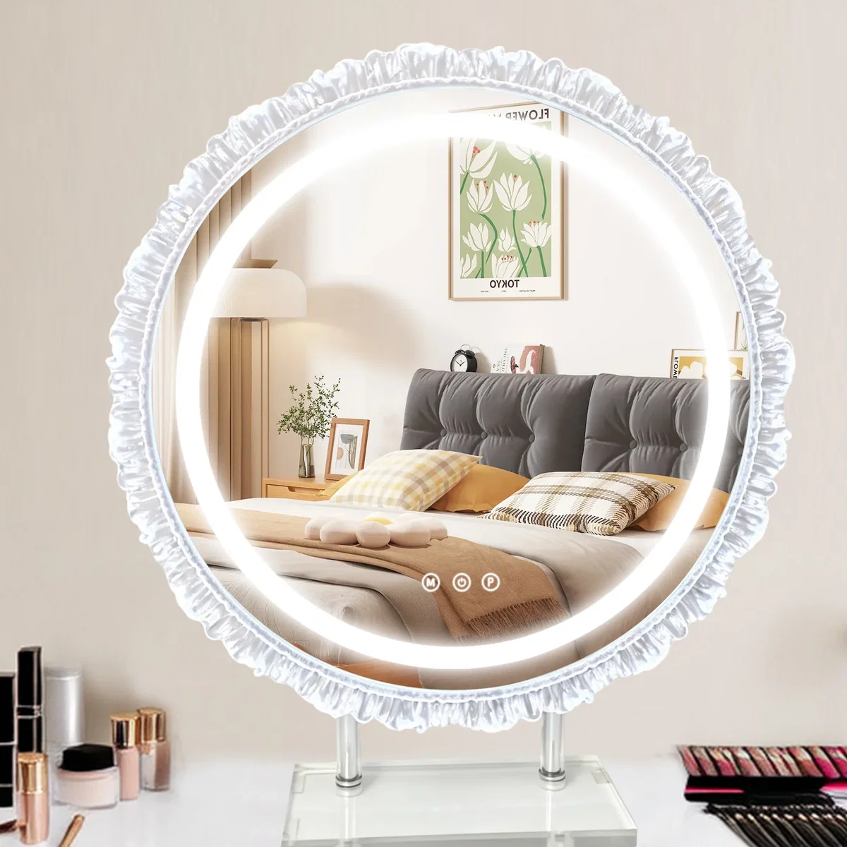 LED Flora Vanity Mirror - Clear White – image 1