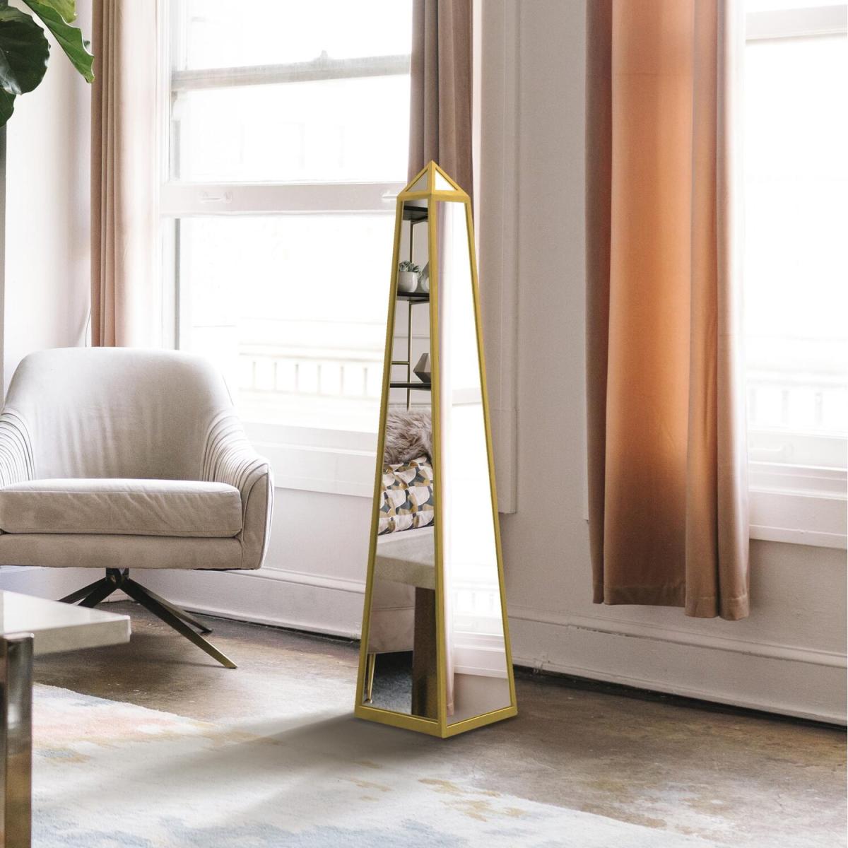 The Obelisk Gold Metal Edged Mirrored Ornament - Gold / Medium