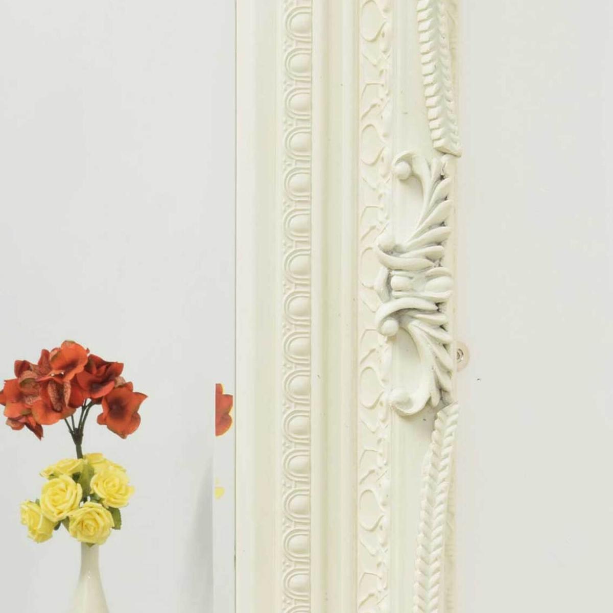 Carved Louis Ivory Antique Style Dress Mirror 175 x 89cm - Yellow – image 2