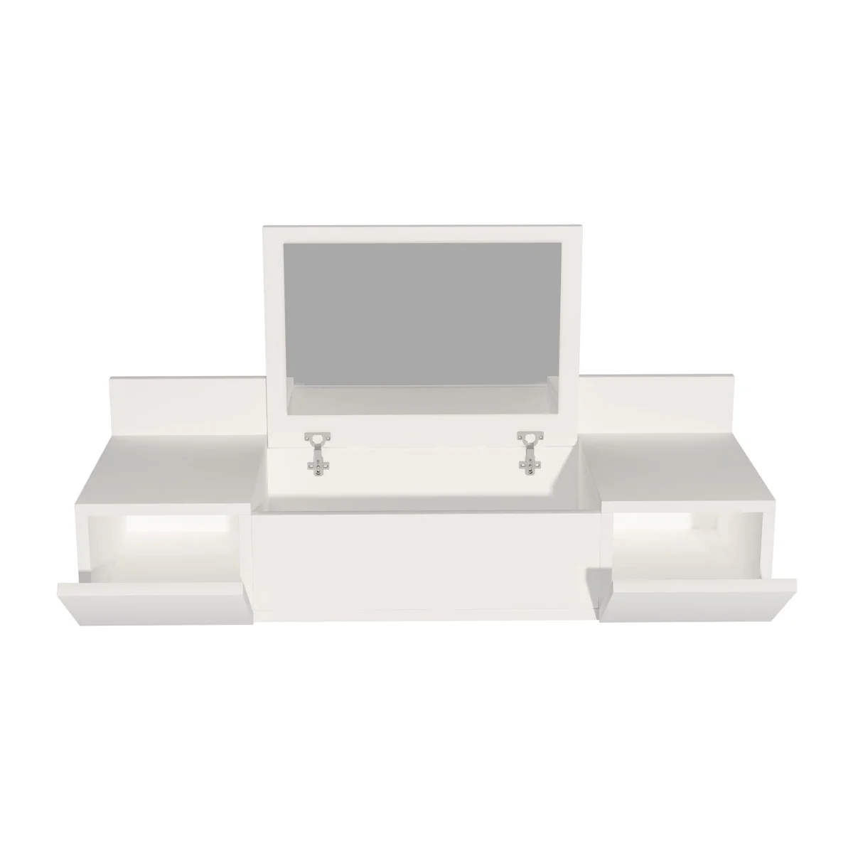 Bertus Wall Mounted Makeup Vanity Table with Mirror - White – image 1