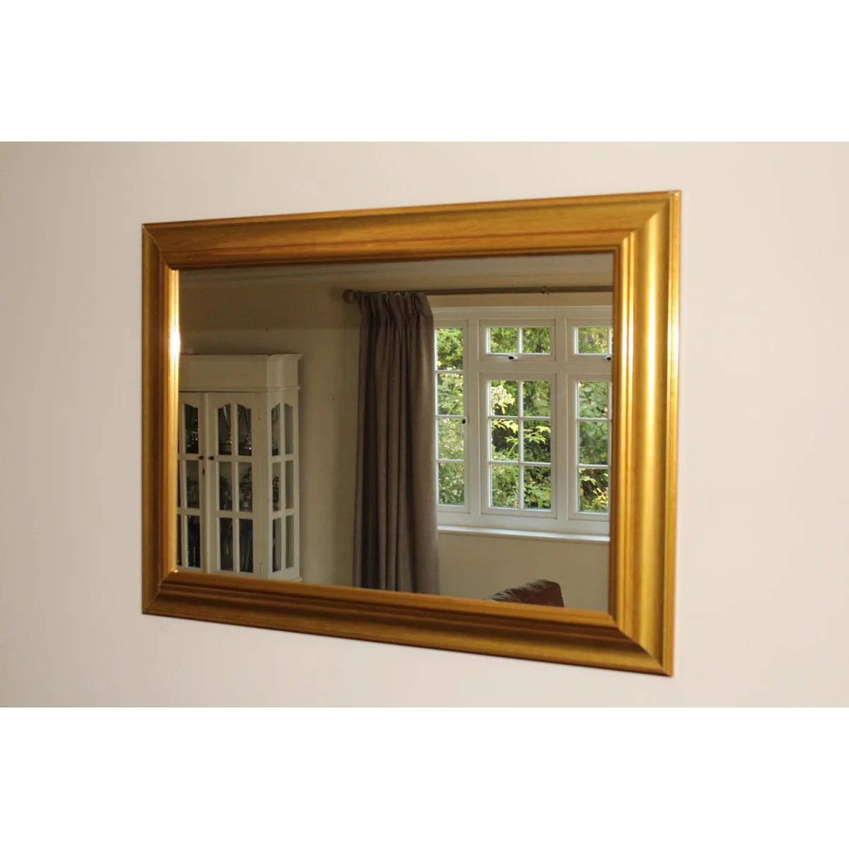 Wood Framed Wall Mounted Accent Mirror with Gold Finish - Yellow / 152cm – image 3