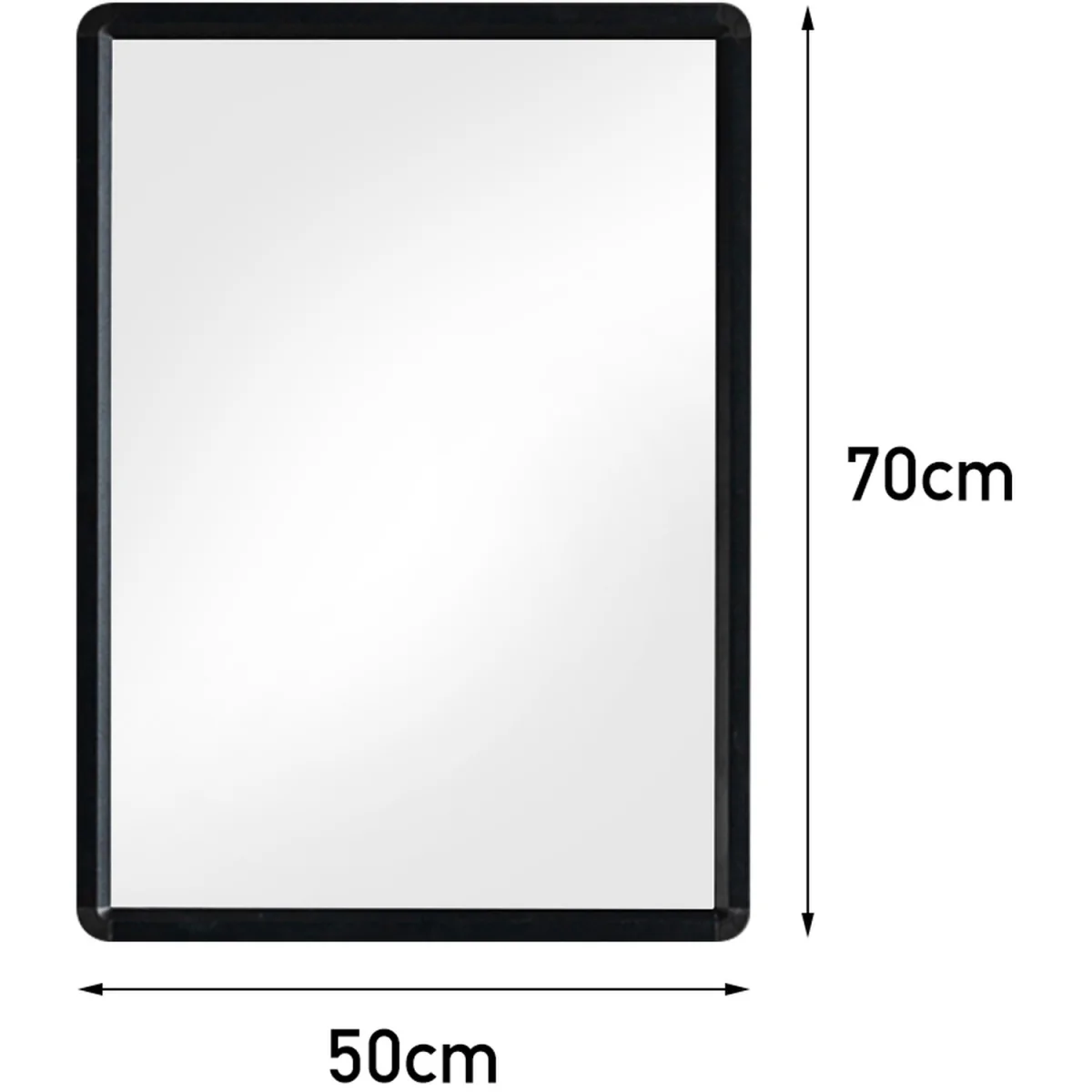 Contemporary Aluminium Framed Wall Mirror - Black – image 2