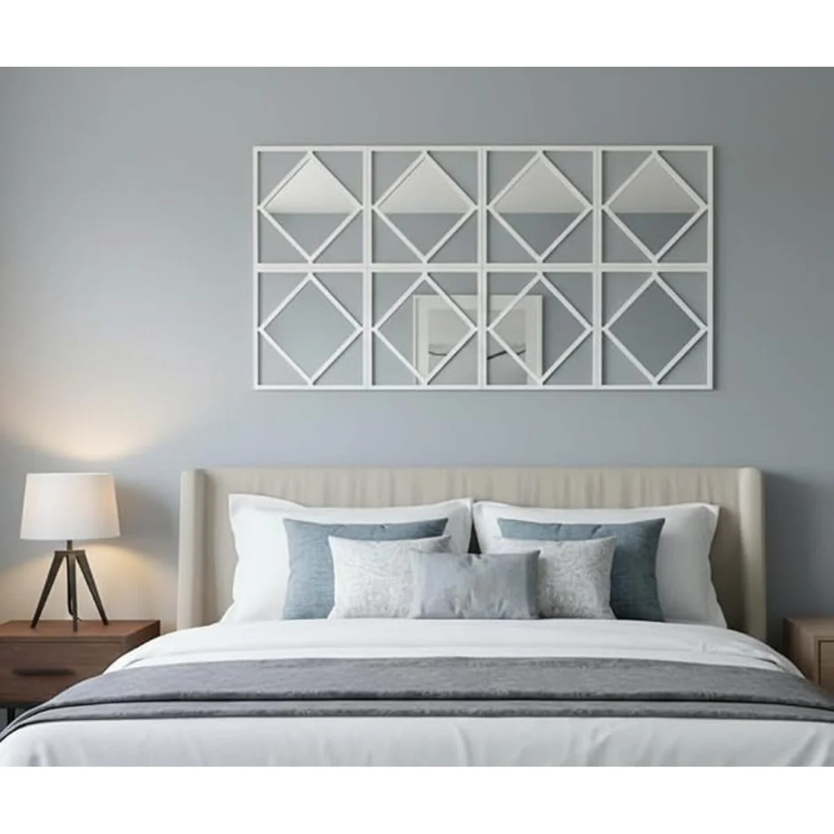 6x White Square Diamond Shape Mirrors 40Cm - Whitey / 12 – image 2