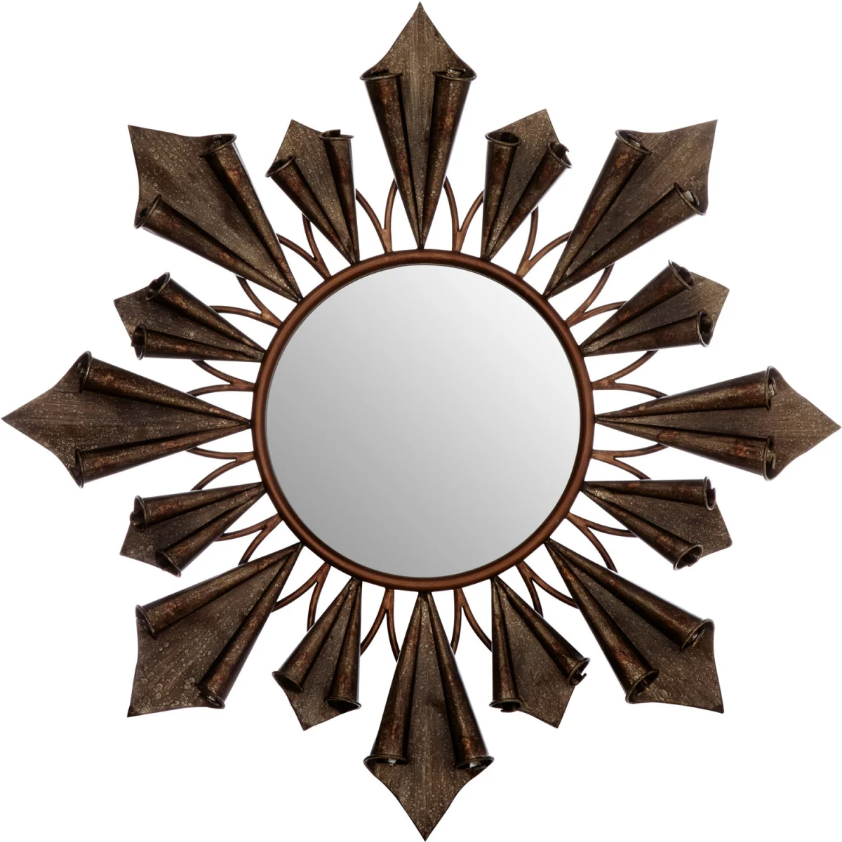 Marcia Silver Finish Wall Mirror - Brown – image 2