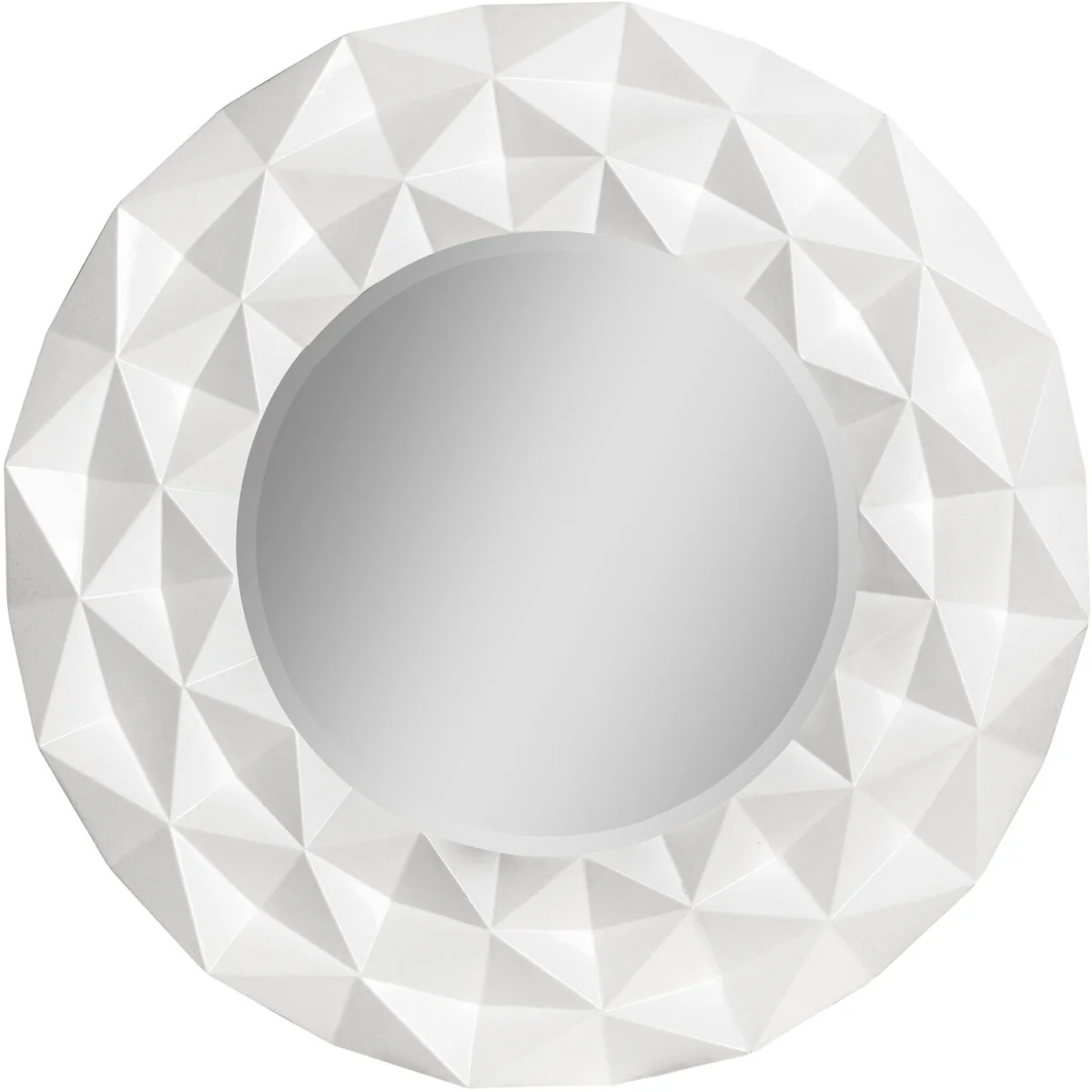 Athena Small Round Wall Mirror With Gold Frame - White – image 2
