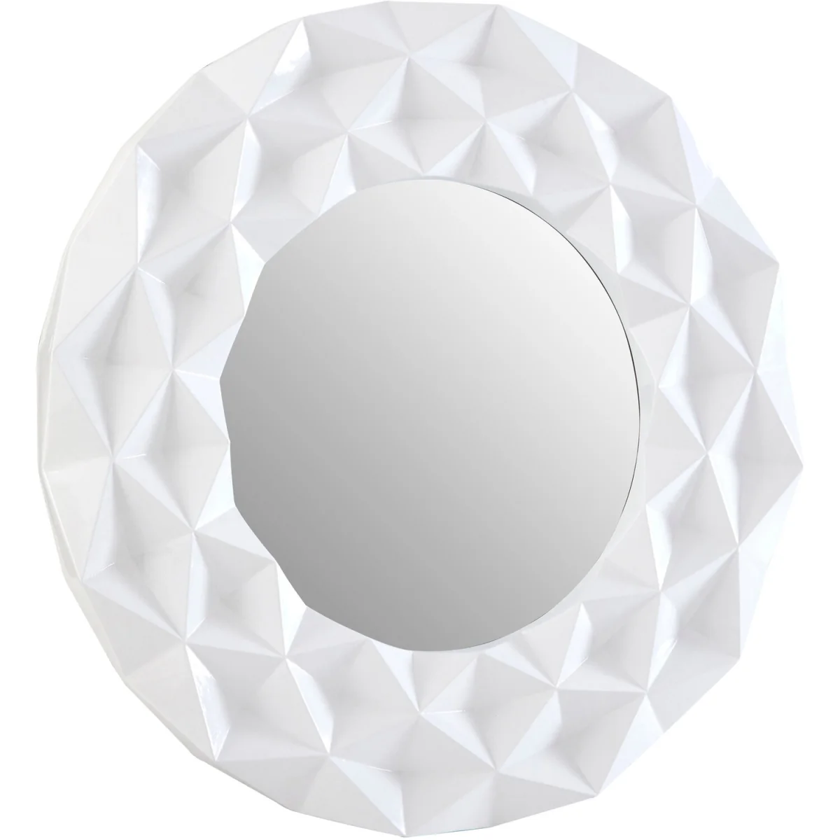 Athena Small Round Wall Mirror With Gold Frame - White – image 3